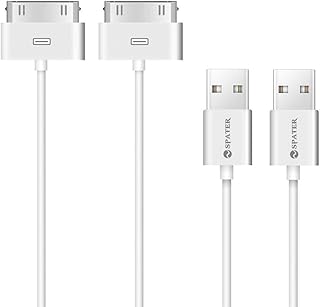 iPhone 4s Cable, Spater 30-Pin USB Sync and Charging Data Cable for iPhone 4/4S/3G/3GS, iPad 1/2/3, and iPod (5'/1.5 Meter) - Pack of 2