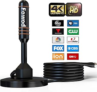 HD Digital TV Antenna Small Indoor Outdoor Antennas Includes Magnetic Base and 360° Reception Support Smart 4K 1080P Fire TV and All Older TV's HDTV Television for Free Local Channels -10ft Coax Cable