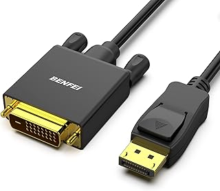 BENFEI DisplayPort to DVI 6 Feet Cable, DisplayPort to DVI Adapter Male to Male Gold-Plated Cord Cable for Lenovo, Dell, HP and Other Brand