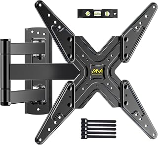 TV Mount, Full Motion TV Wall Mount Swivel Tilt for 26-60 Inch TVs and Monitors up to 70lbs, Single Stud Corner Outdoor Wall Mount TV Bracket Articulating Extension Leveling Max VESA 400X400mm